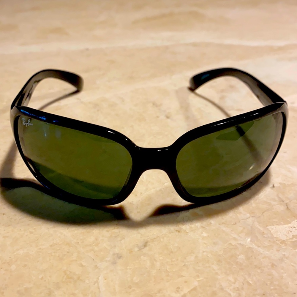 Ray-Ban sunglasses.